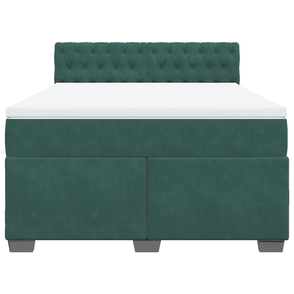 Boxspring met matras fluweel donkergroen 160x200 cm is nu te koop bij PeponiXL, paradijselijk wonen!