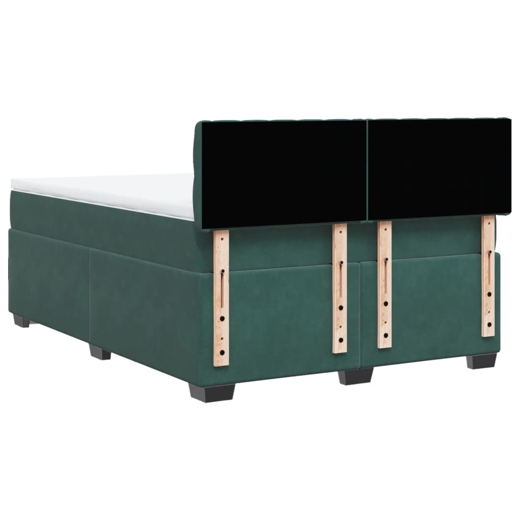 Boxspring met matras fluweel donkergroen 160x200 cm is nu te koop bij PeponiXL, paradijselijk wonen!