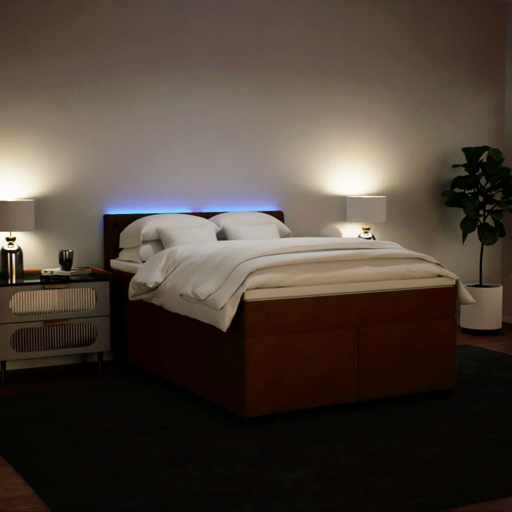Boxspring met matras fluweel roze 160x200 cm is nu te koop bij PeponiXL, paradijselijk wonen!