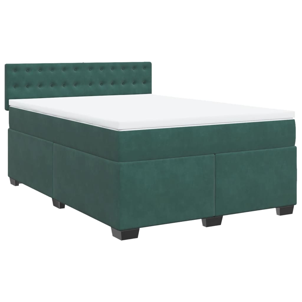 Boxspring met matras fluweel donkergroen 160x200 cm is nu te koop bij PeponiXL, paradijselijk wonen!