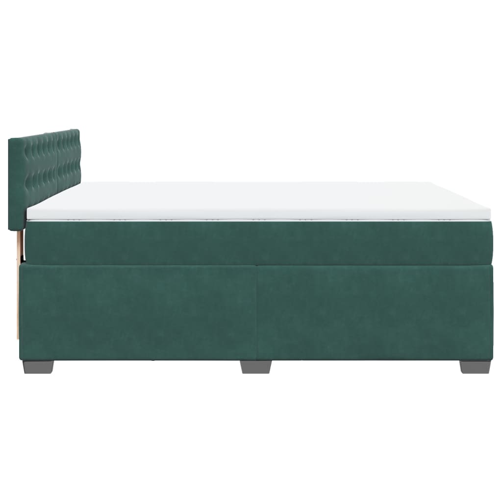 Boxspring met matras fluweel donkergroen 160x200 cm is nu te koop bij PeponiXL, paradijselijk wonen!