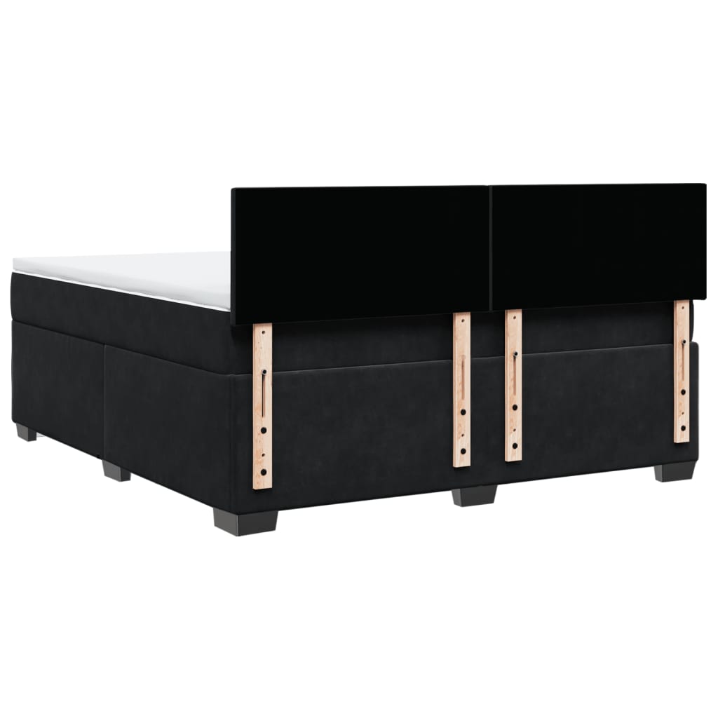 Boxspring met matras fluweel zwart 180x200 cm is nu te koop bij PeponiXL, paradijselijk wonen!