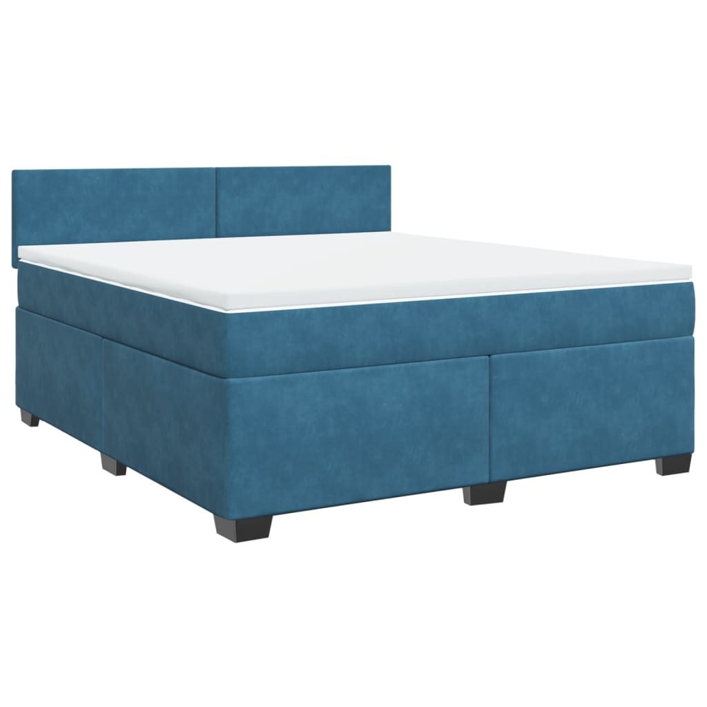 Boxspring met matras fluweel blauw 180x200 cm is nu te koop bij PeponiXL, paradijselijk wonen!