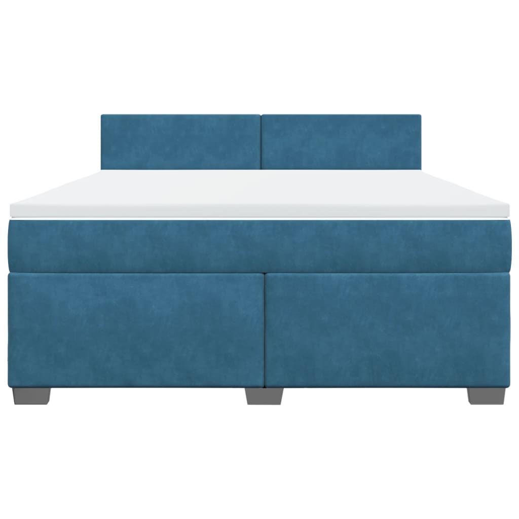 Boxspring met matras fluweel blauw 180x200 cm is nu te koop bij PeponiXL, paradijselijk wonen!