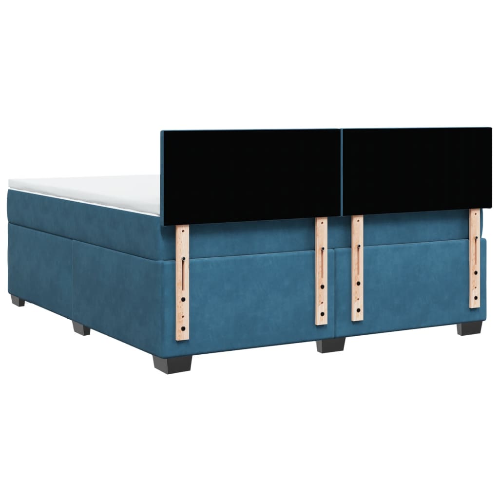 Boxspring met matras fluweel blauw 180x200 cm is nu te koop bij PeponiXL, paradijselijk wonen!