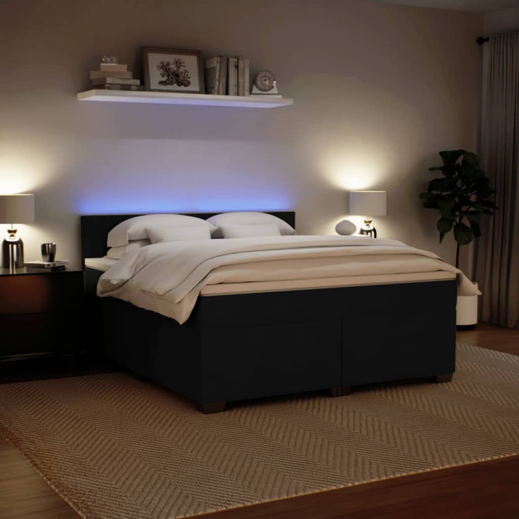 Boxspring met matras fluweel zwart 180x200 cm is nu te koop bij PeponiXL, paradijselijk wonen!
