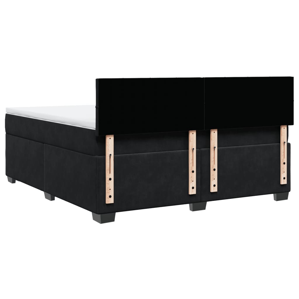 Boxspring met matras fluweel zwart 180x200 cm is nu te koop bij PeponiXL, paradijselijk wonen!