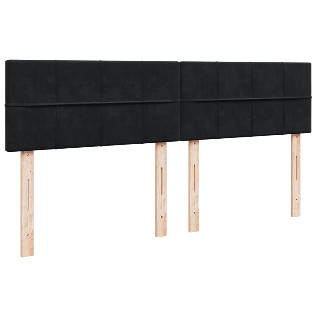 Boxspring met matras fluweel zwart 180x200 cm is nu te koop bij PeponiXL, paradijselijk wonen!