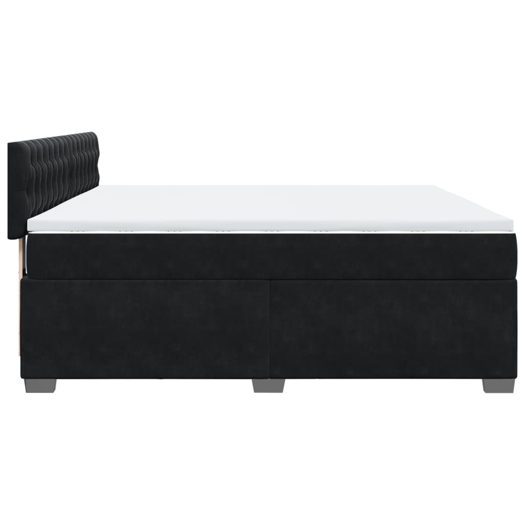 Boxspring met matras fluweel zwart 180x200 cm is nu te koop bij PeponiXL, paradijselijk wonen!