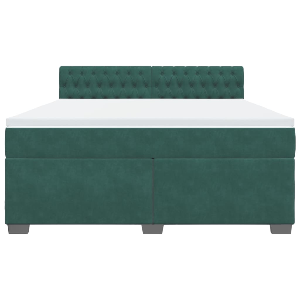 Boxspring met matras fluweel donkergroen 180x200 cm is nu te koop bij PeponiXL, paradijselijk wonen!