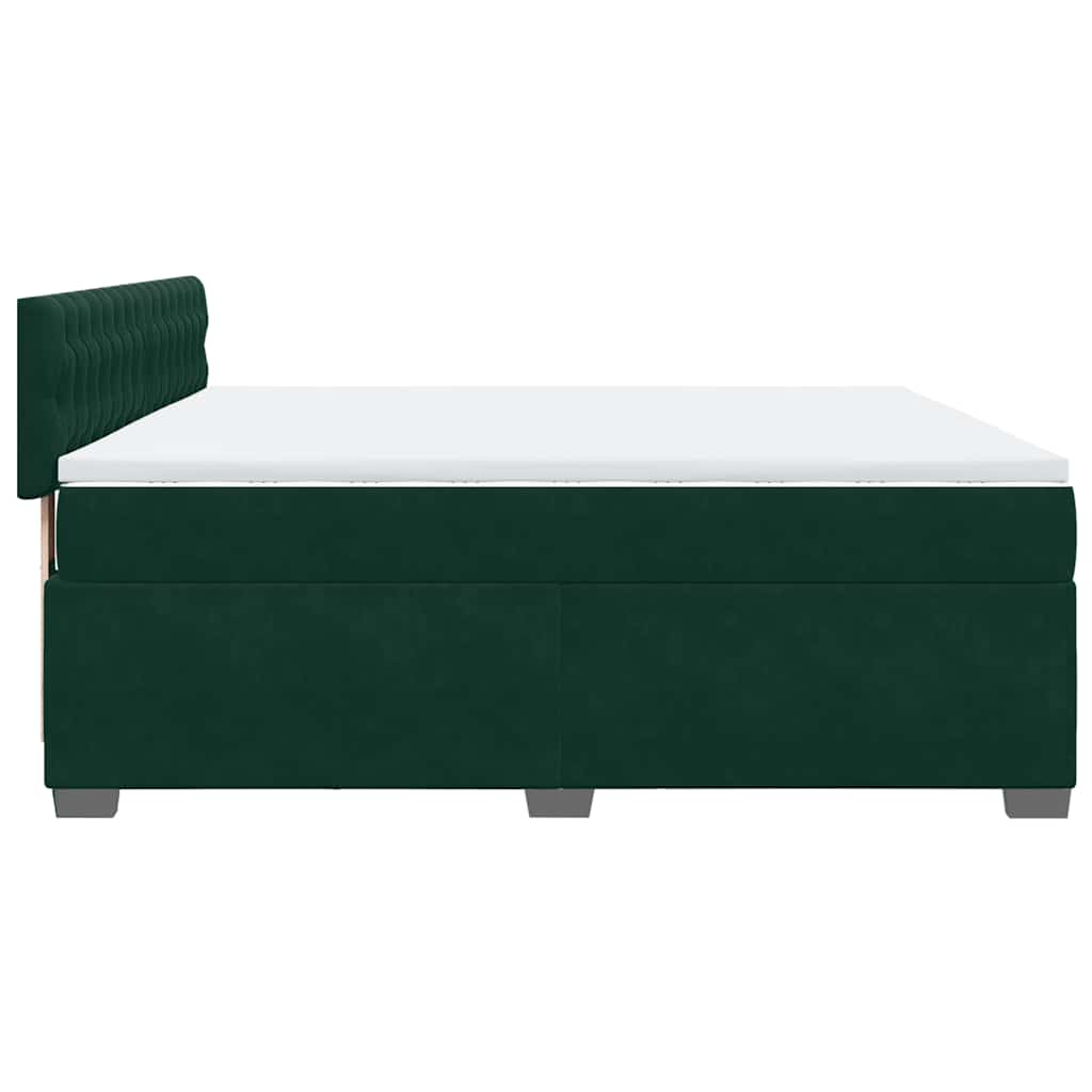 Boxspring met matras fluweel donkergroen 180x200 cm is nu te koop bij PeponiXL, paradijselijk wonen!