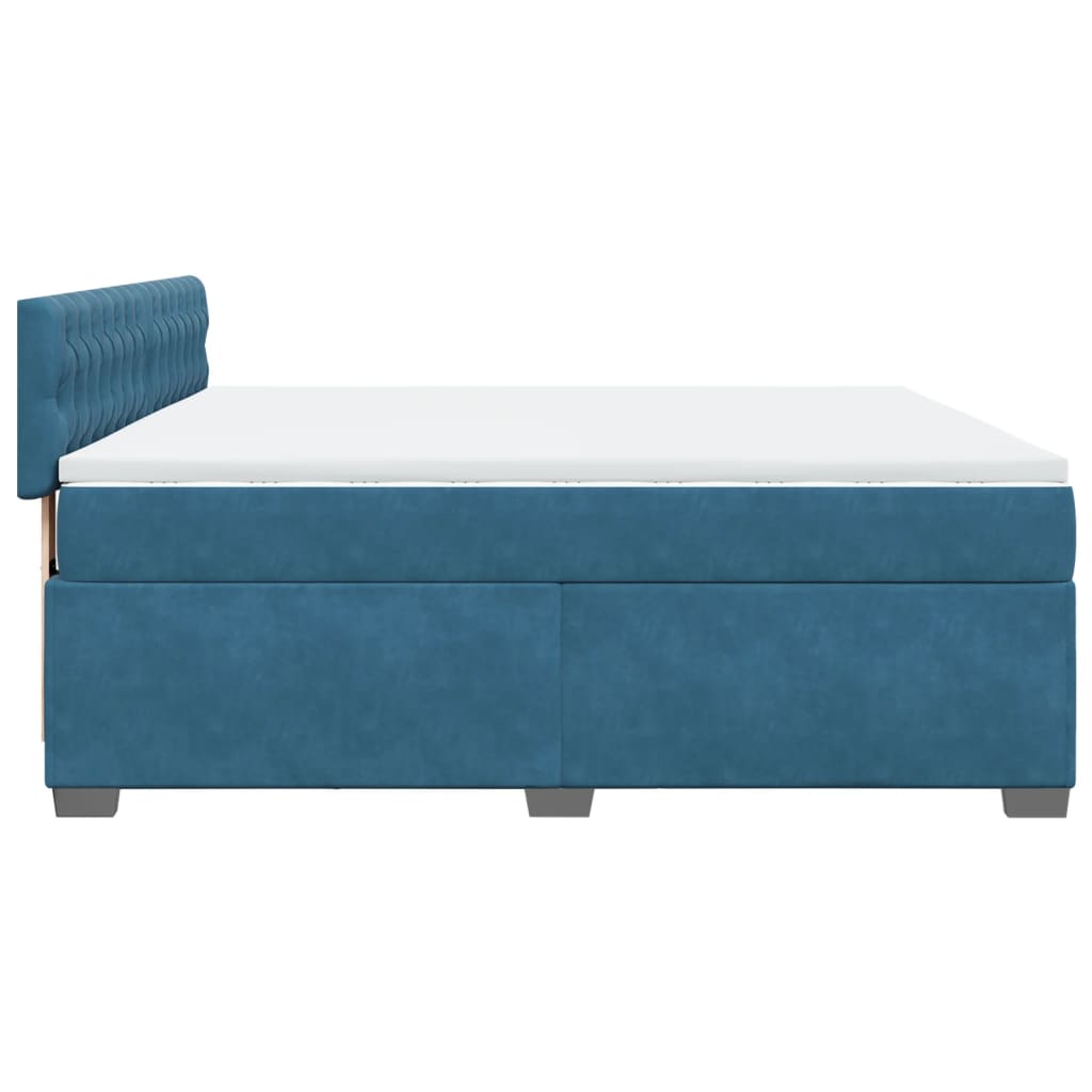 Boxspring met matras fluweel blauw 180x200 cm is nu te koop bij PeponiXL, paradijselijk wonen!