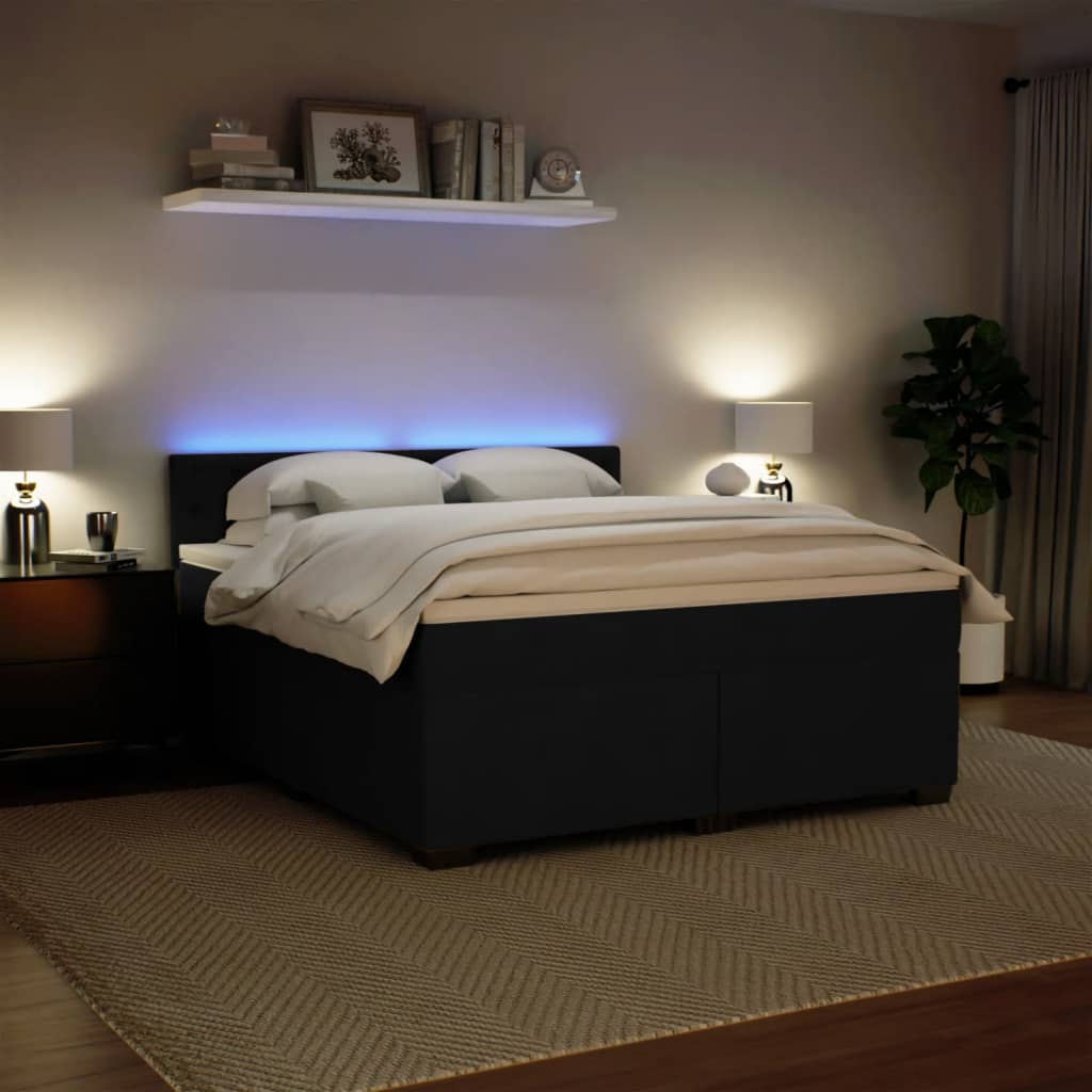 Boxspring met matras fluweel zwart 180x200 cm is nu te koop bij PeponiXL, paradijselijk wonen!