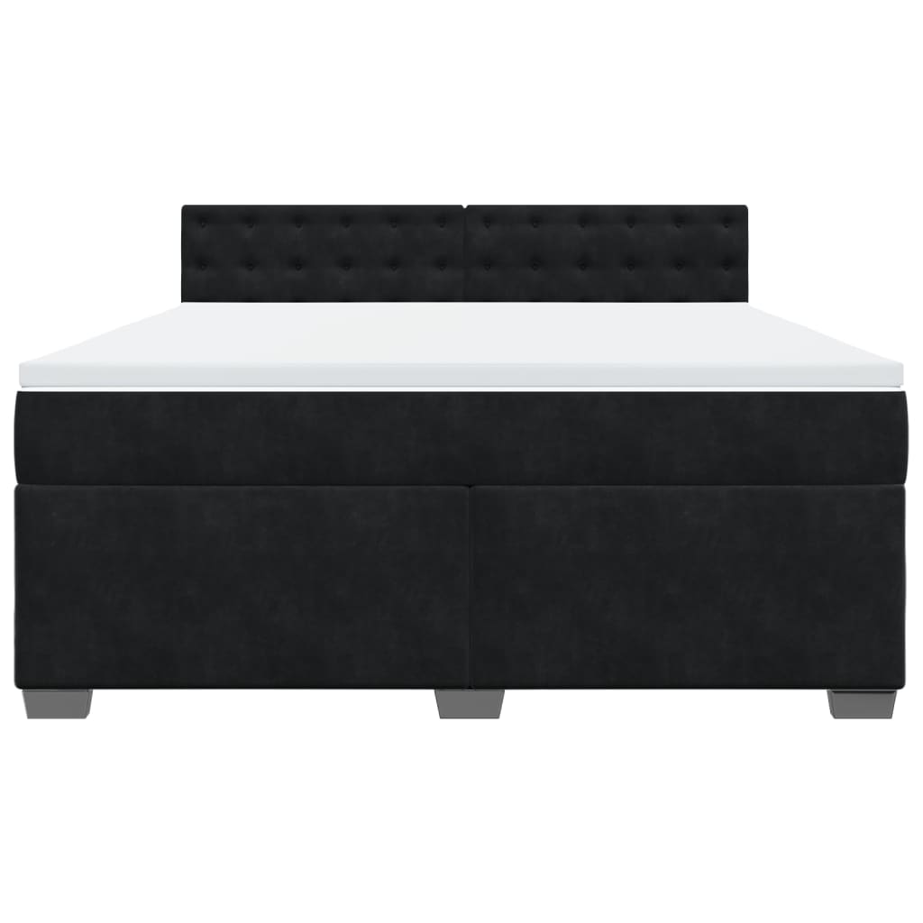 Boxspring met matras fluweel zwart 180x200 cm is nu te koop bij PeponiXL, paradijselijk wonen!