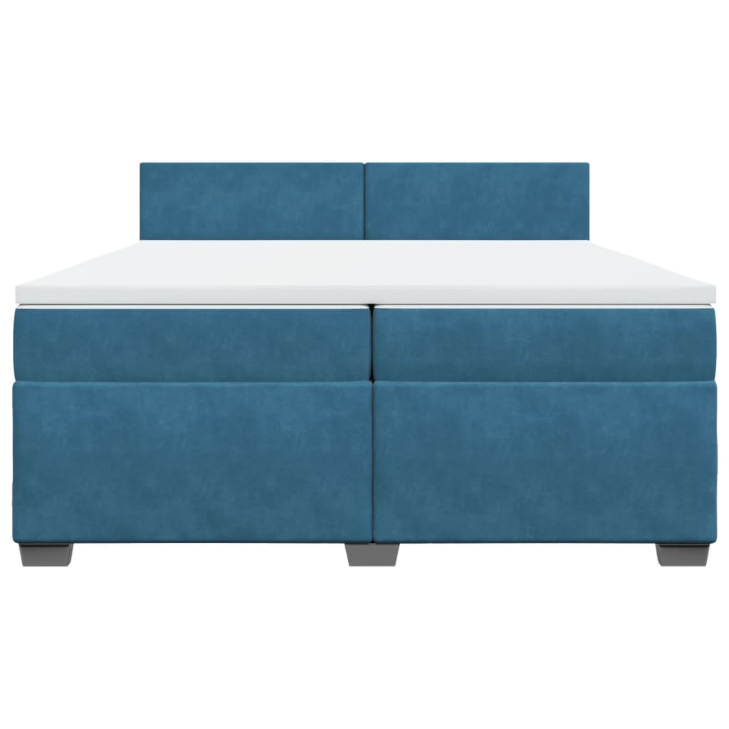 Boxspring met matras fluweel blauw 200x200 cm is nu te koop bij PeponiXL, paradijselijk wonen!