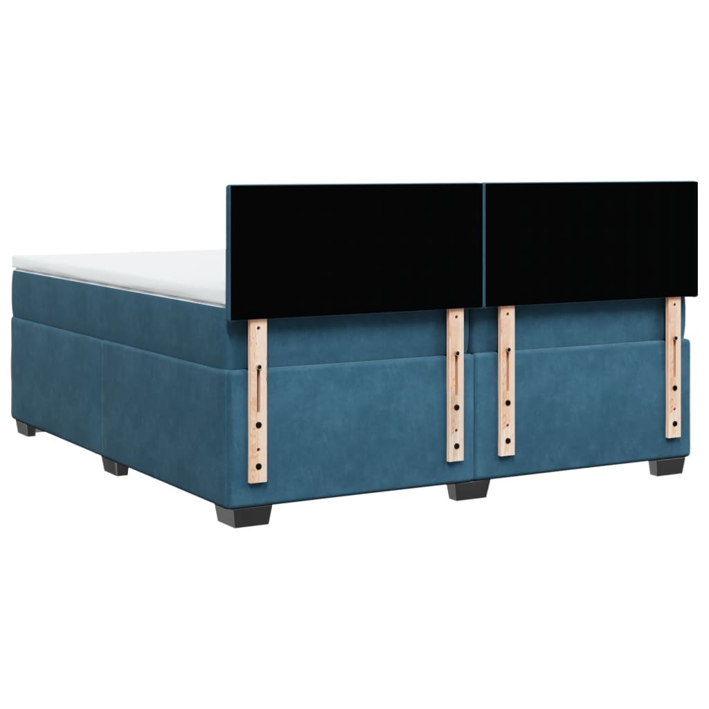 Boxspring met matras fluweel blauw 200x200 cm is nu te koop bij PeponiXL, paradijselijk wonen!