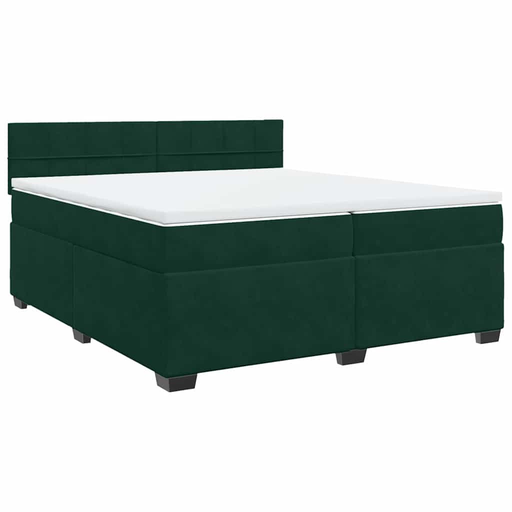 Boxspring met matras fluweel donkergroen 200x200 cm is nu te koop bij PeponiXL, paradijselijk wonen!