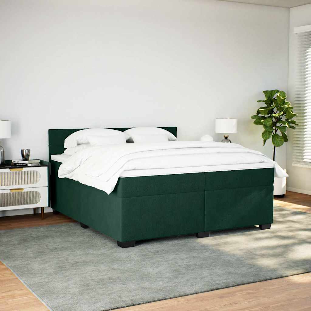 Boxspring met matras fluweel donkergroen 200x200 cm is nu te koop bij PeponiXL, paradijselijk wonen!