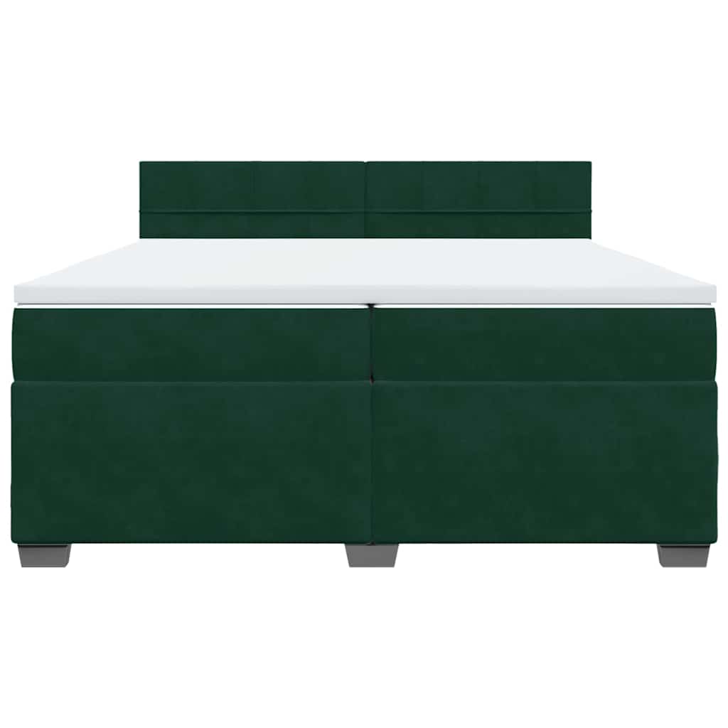 Boxspring met matras fluweel donkergroen 200x200 cm is nu te koop bij PeponiXL, paradijselijk wonen!