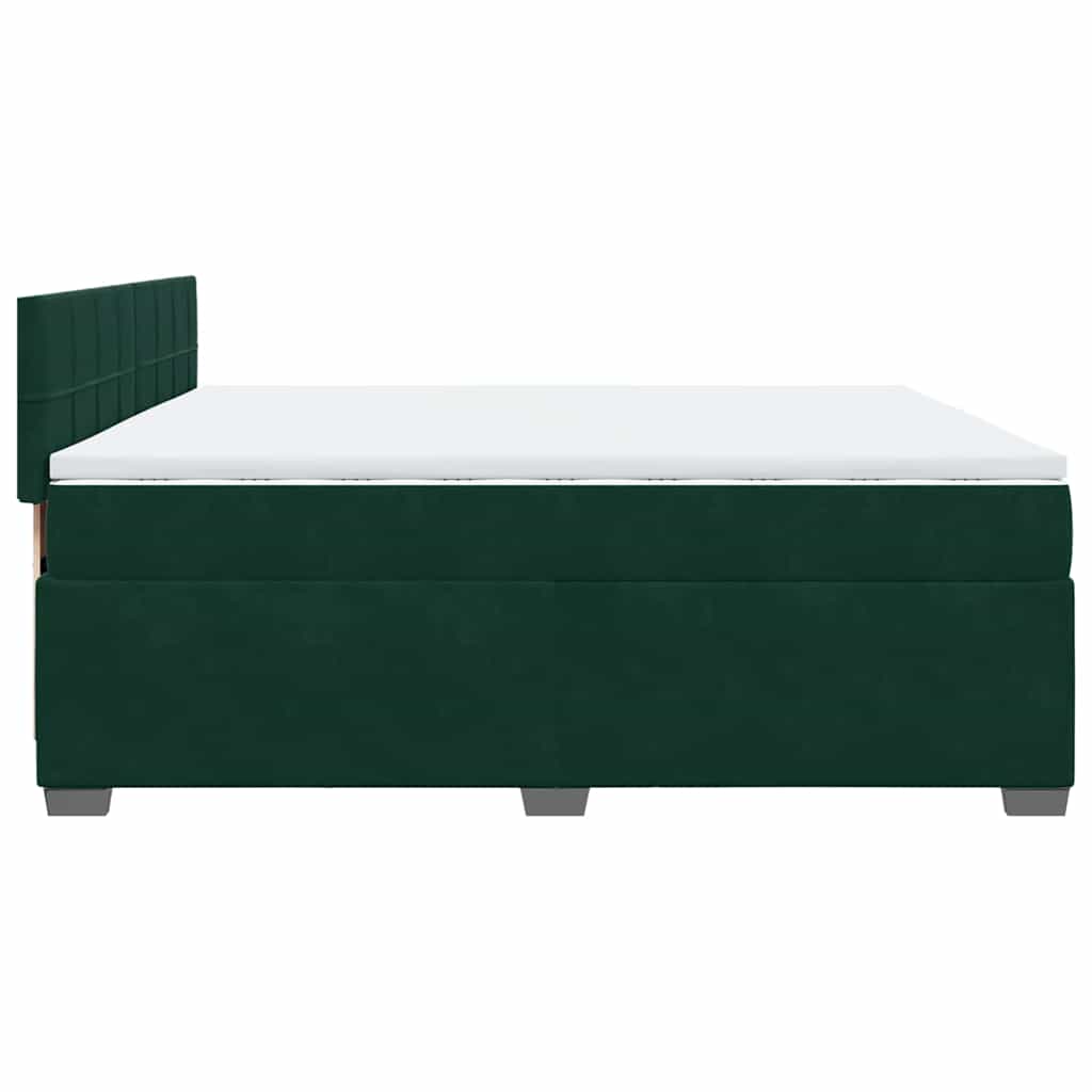 Boxspring met matras fluweel donkergroen 200x200 cm is nu te koop bij PeponiXL, paradijselijk wonen!