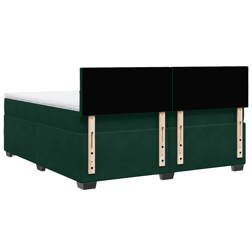 Boxspring met matras fluweel donkergroen 200x200 cm is nu te koop bij PeponiXL, paradijselijk wonen!