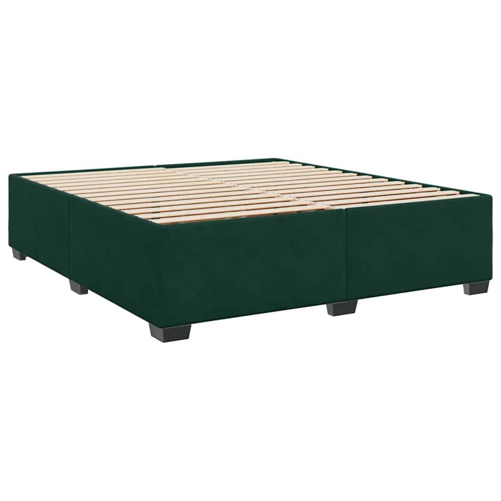 Boxspring met matras fluweel donkergroen 200x200 cm is nu te koop bij PeponiXL, paradijselijk wonen!