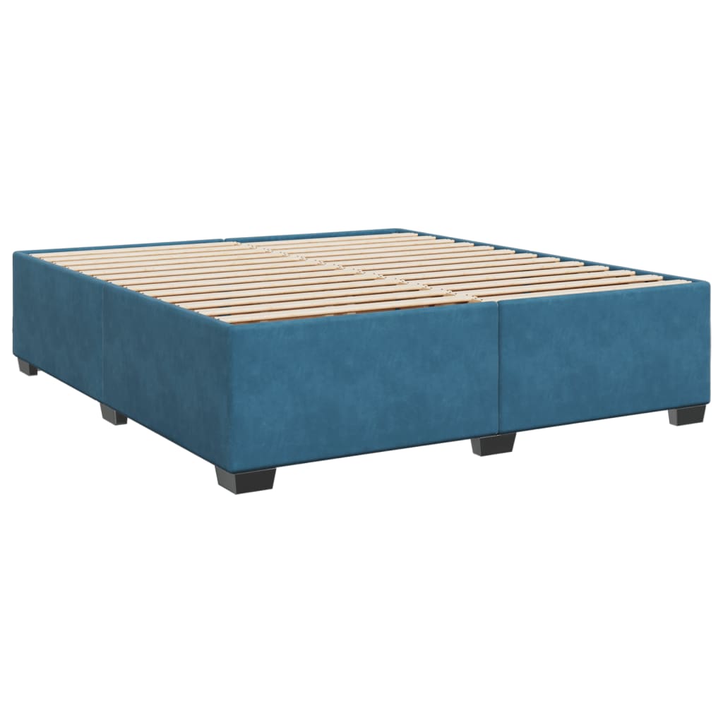 Boxspring met matras fluweel blauw 200x200 cm is nu te koop bij PeponiXL, paradijselijk wonen!