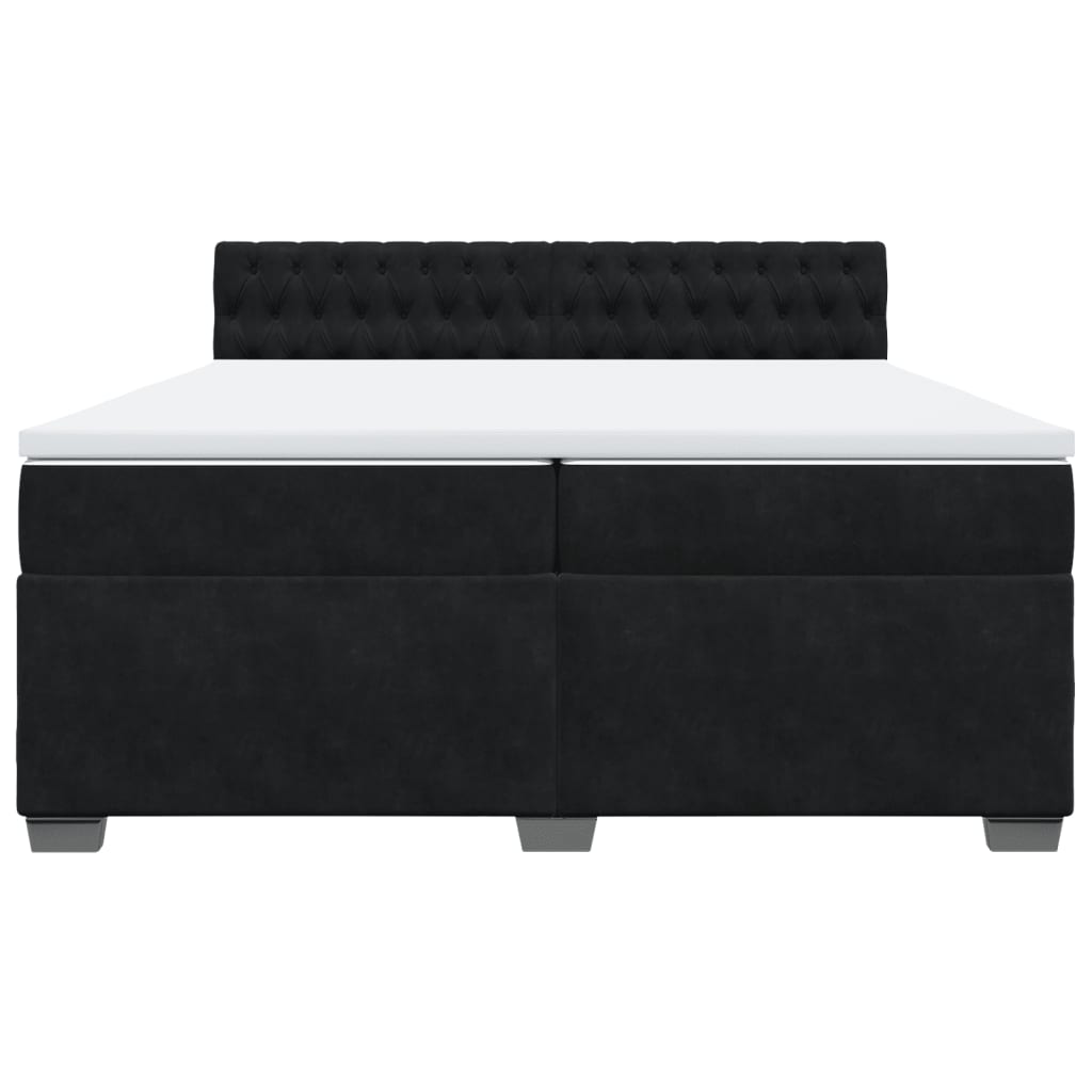 Boxspring met matras fluweel zwart 200x200 cm is nu te koop bij PeponiXL, paradijselijk wonen!