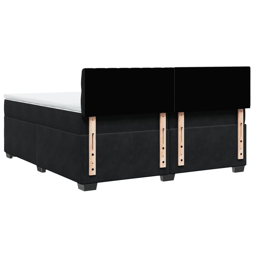 Boxspring met matras fluweel zwart 200x200 cm is nu te koop bij PeponiXL, paradijselijk wonen!