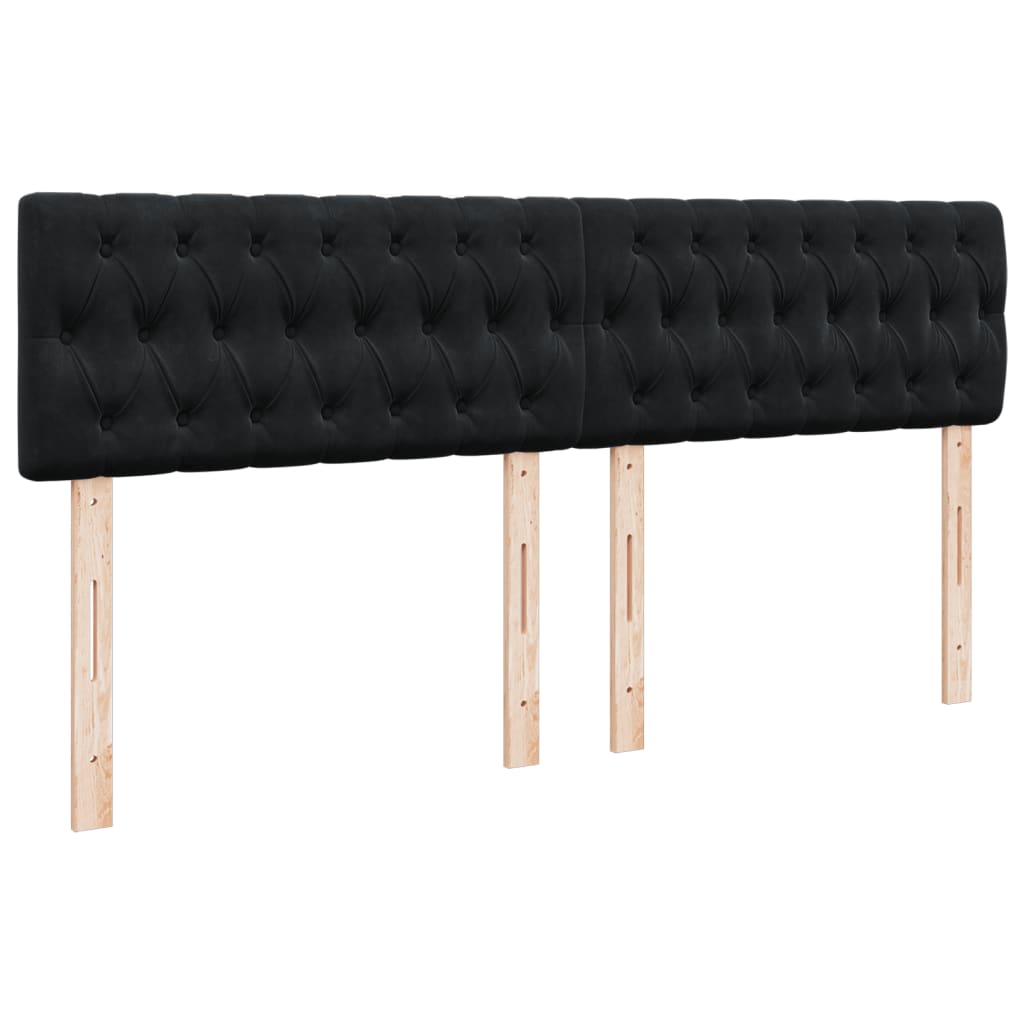 Boxspring met matras fluweel zwart 200x200 cm is nu te koop bij PeponiXL, paradijselijk wonen!
