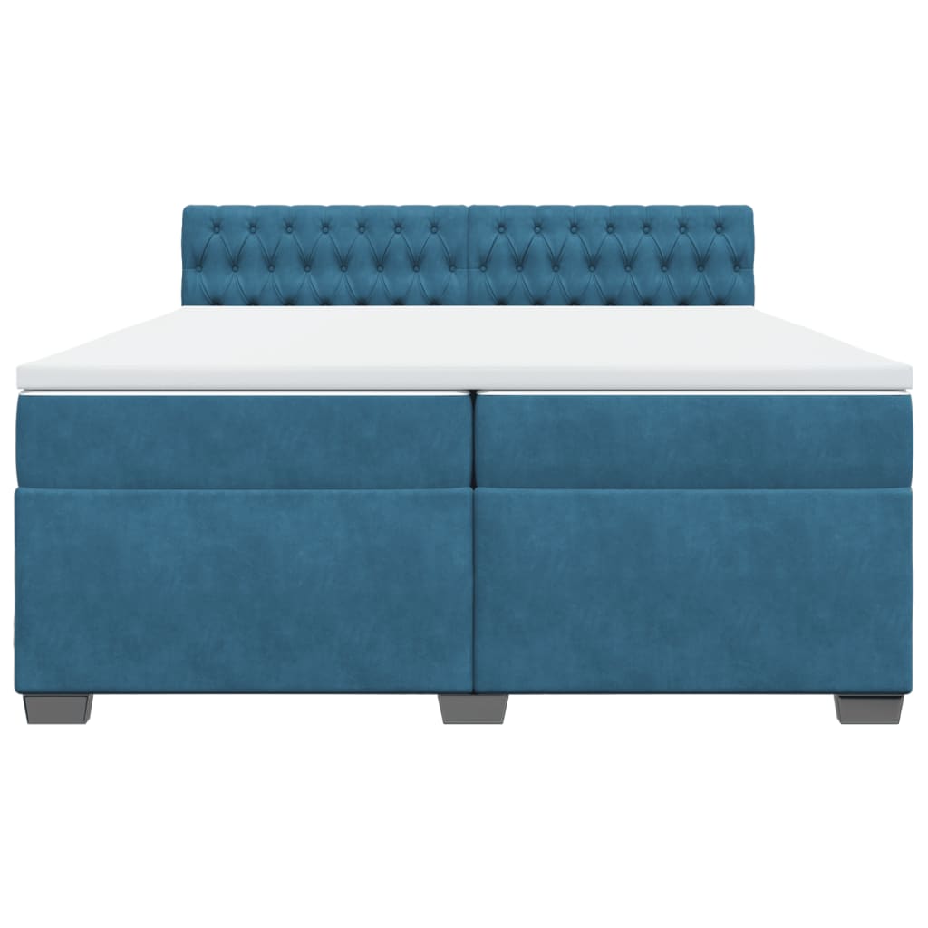 Boxspring met matras fluweel blauw 200x200 cm is nu te koop bij PeponiXL, paradijselijk wonen!