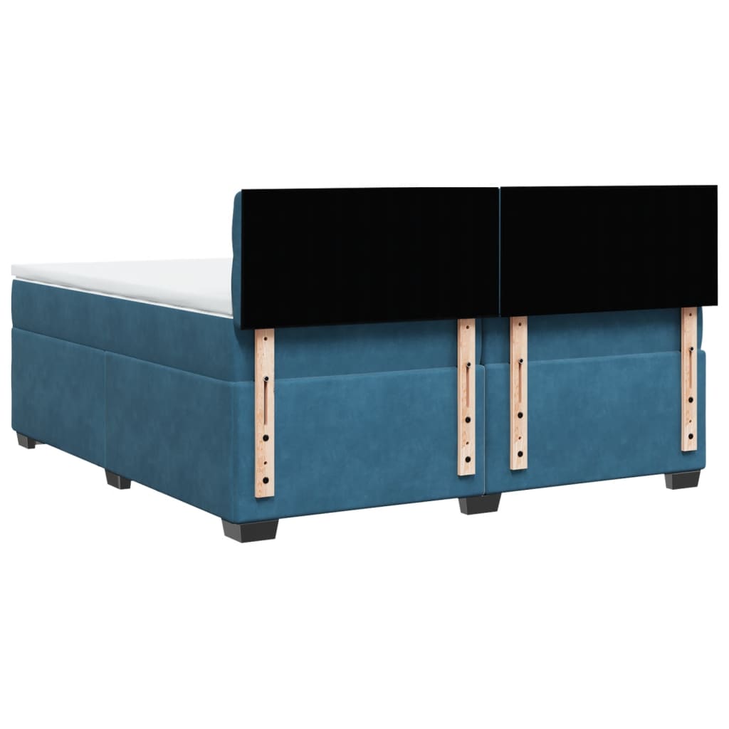 Boxspring met matras fluweel blauw 200x200 cm is nu te koop bij PeponiXL, paradijselijk wonen!