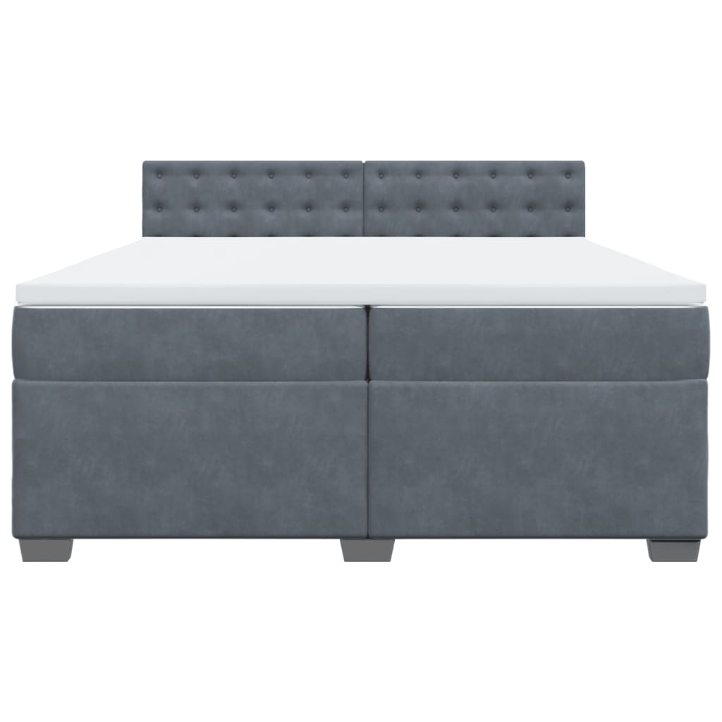 Boxspring met matras fluweel donkergrijs 200x200 cm is nu te koop bij PeponiXL, paradijselijk wonen!