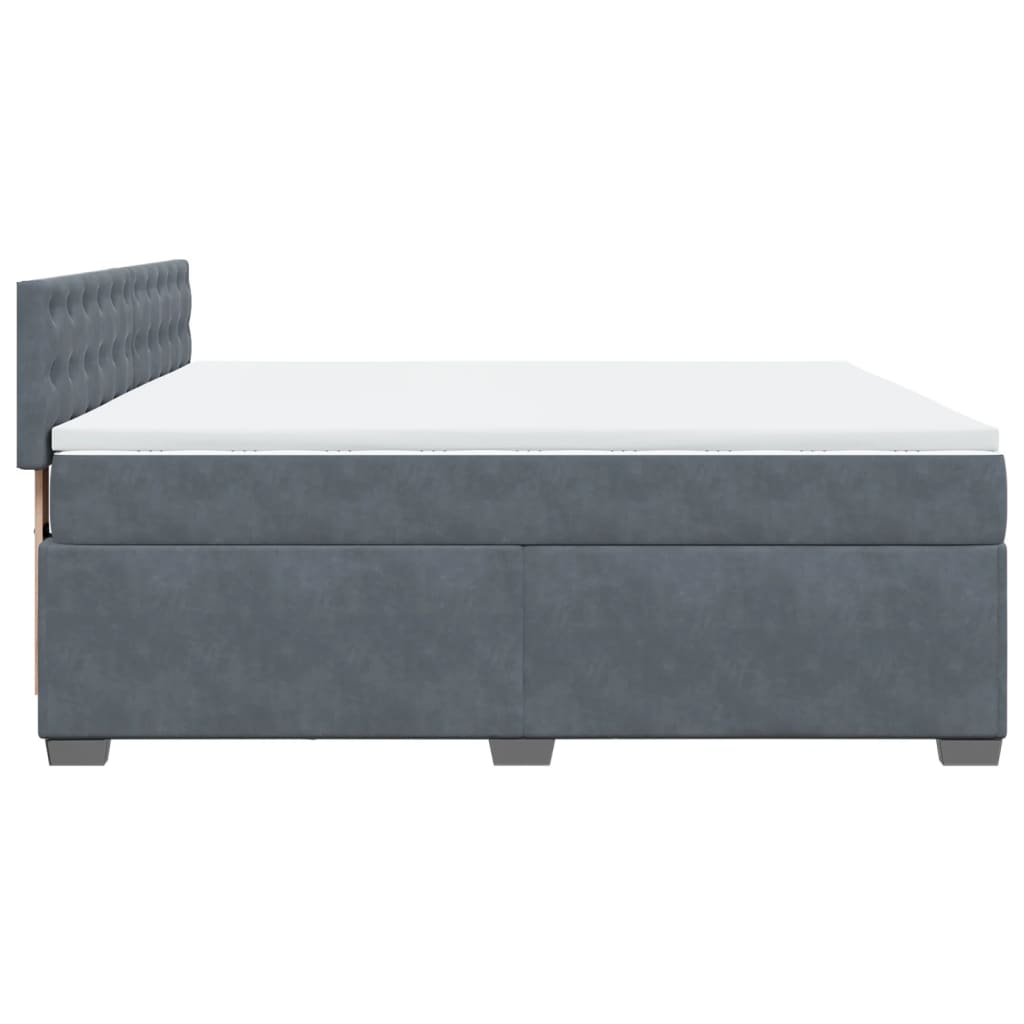 Boxspring met matras fluweel donkergrijs 200x200 cm is nu te koop bij PeponiXL, paradijselijk wonen!