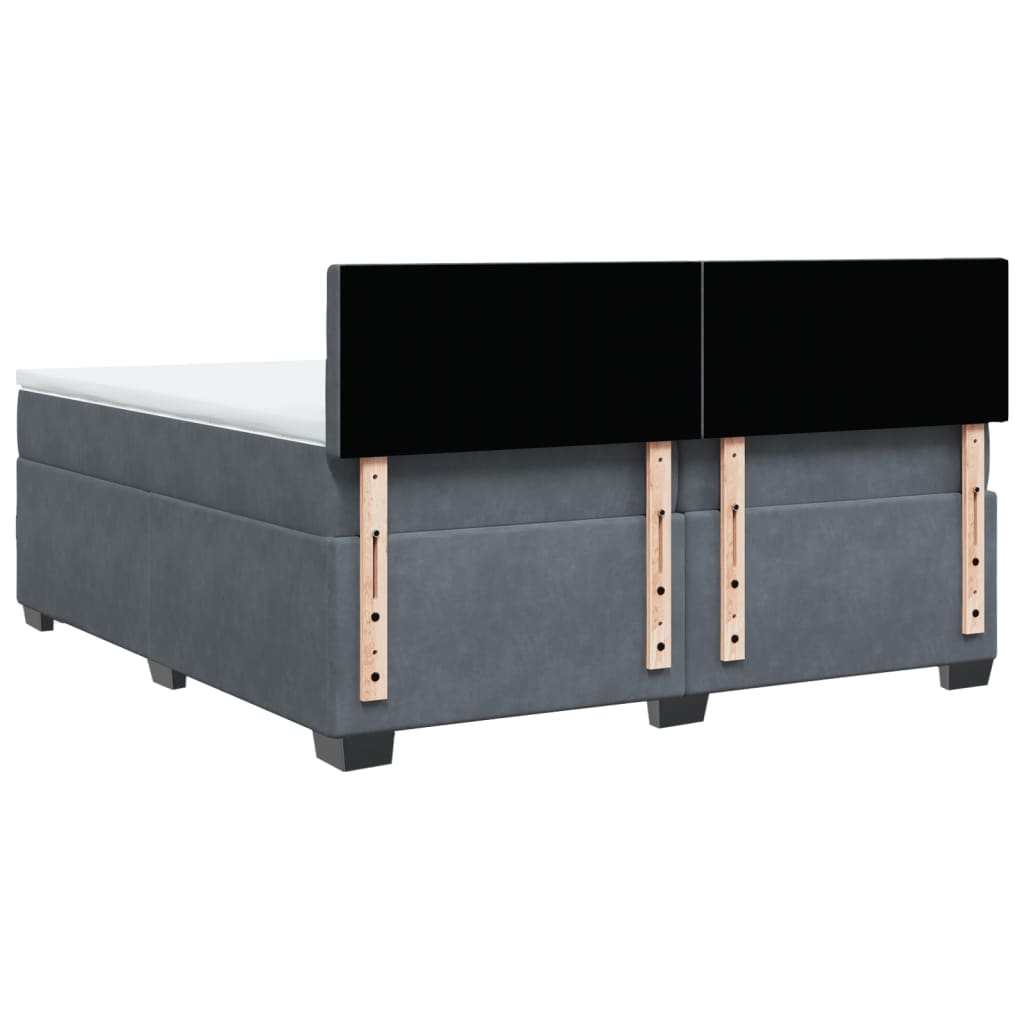 Boxspring met matras fluweel donkergrijs 200x200 cm is nu te koop bij PeponiXL, paradijselijk wonen!