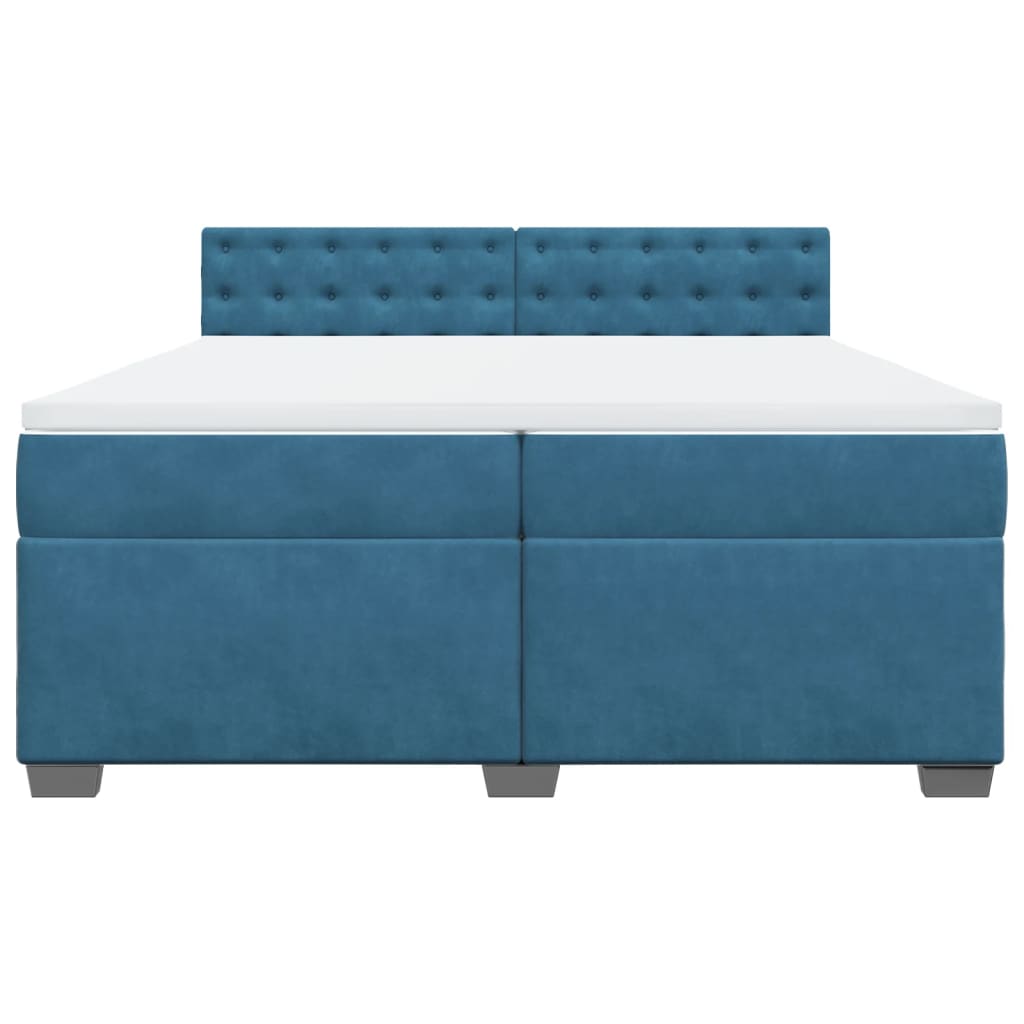 Boxspring met matras fluweel blauw 200x200 cm is nu te koop bij PeponiXL, paradijselijk wonen!
