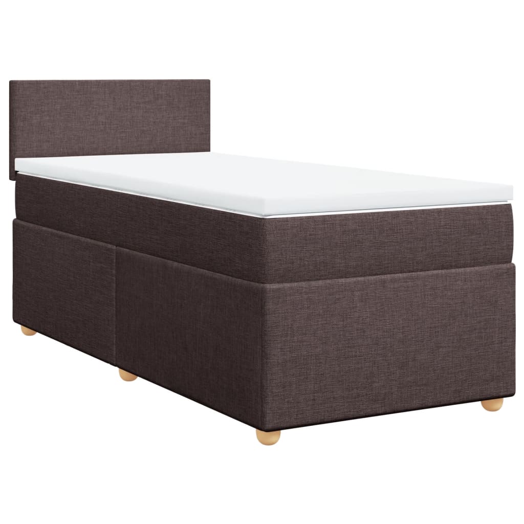 Boxspring met matras stof donkerbruin 80x200 cm is nu te koop bij PeponiXL, paradijselijk wonen!
