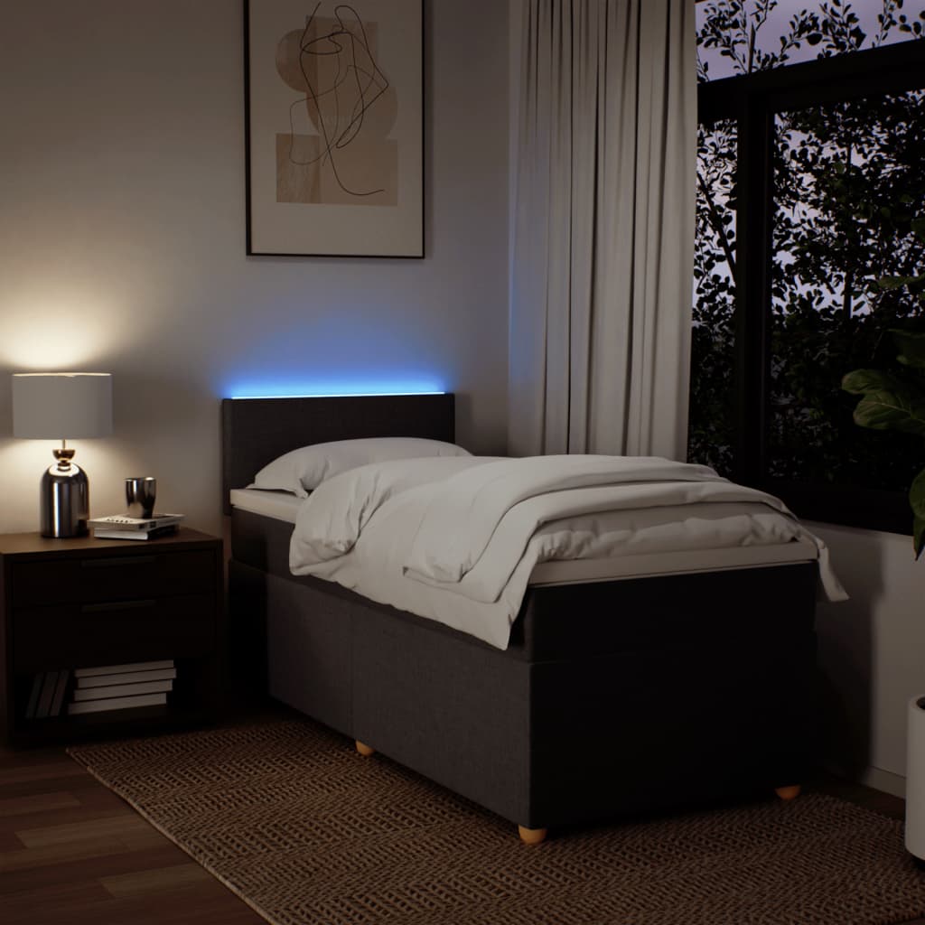 Boxspring met matras stof donkerbruin 80x200 cm is nu te koop bij PeponiXL, paradijselijk wonen!