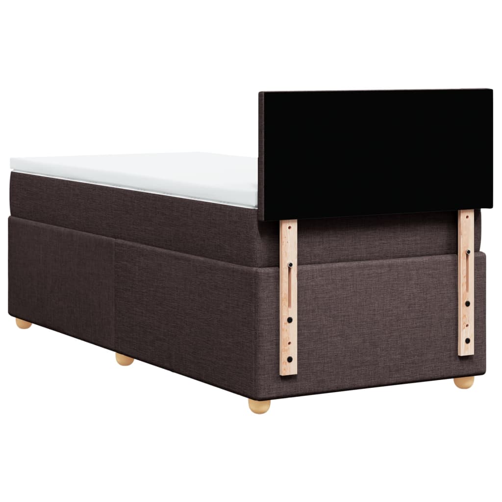 Boxspring met matras stof donkerbruin 80x200 cm is nu te koop bij PeponiXL, paradijselijk wonen!