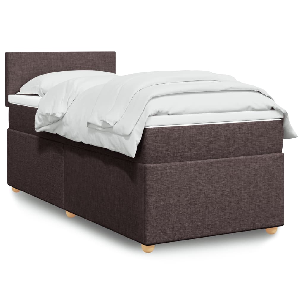 Boxspring met matras stof donkerbruin 80x200 cm is nu te koop bij PeponiXL, paradijselijk wonen!