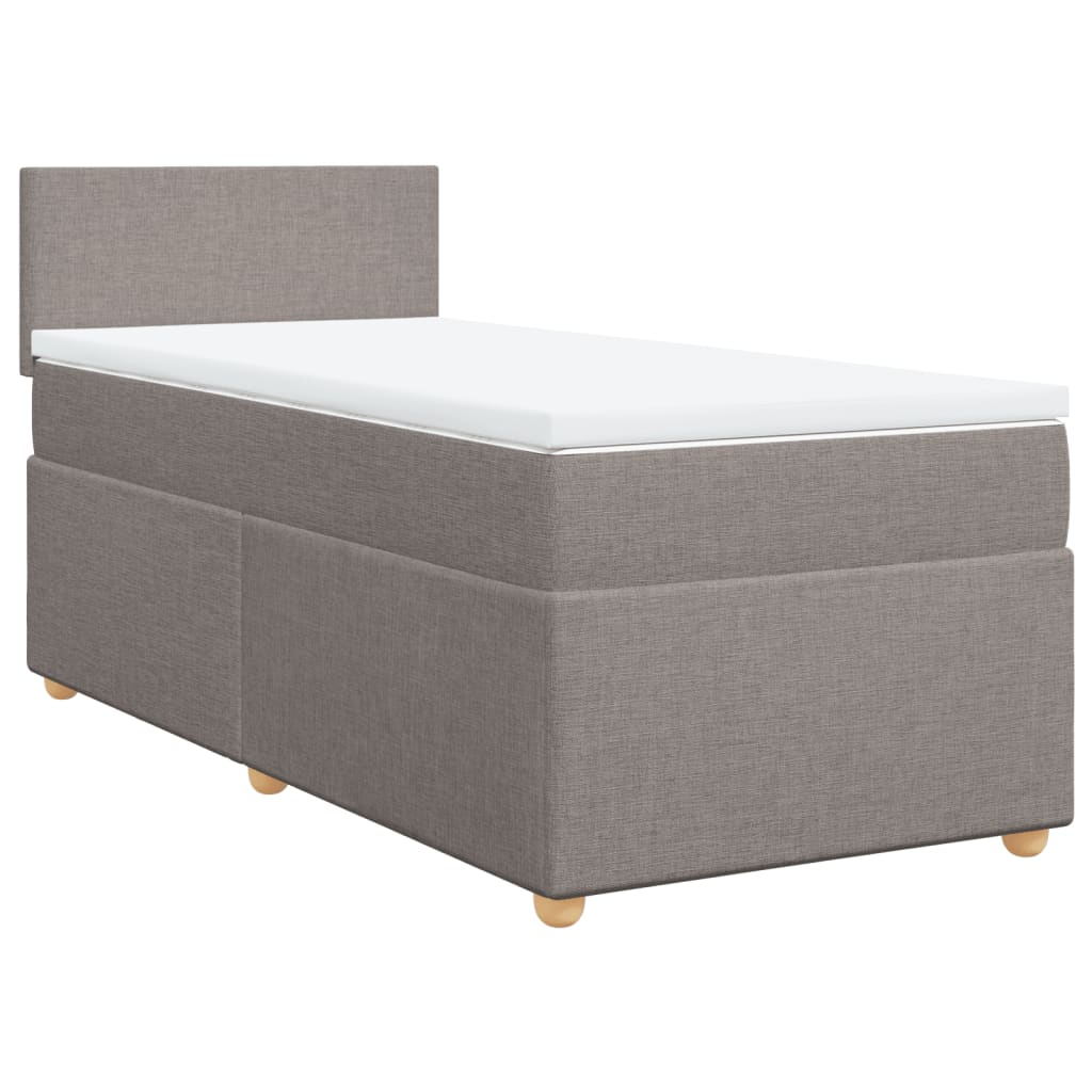 Boxspring met matras stof taupe 80x200 cm is nu te koop bij PeponiXL, paradijselijk wonen!
