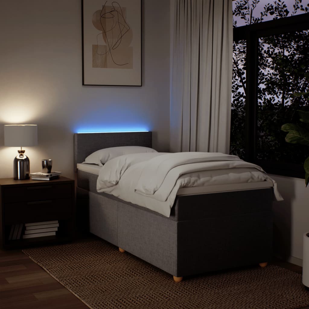 Boxspring met matras stof taupe 80x200 cm is nu te koop bij PeponiXL, paradijselijk wonen!