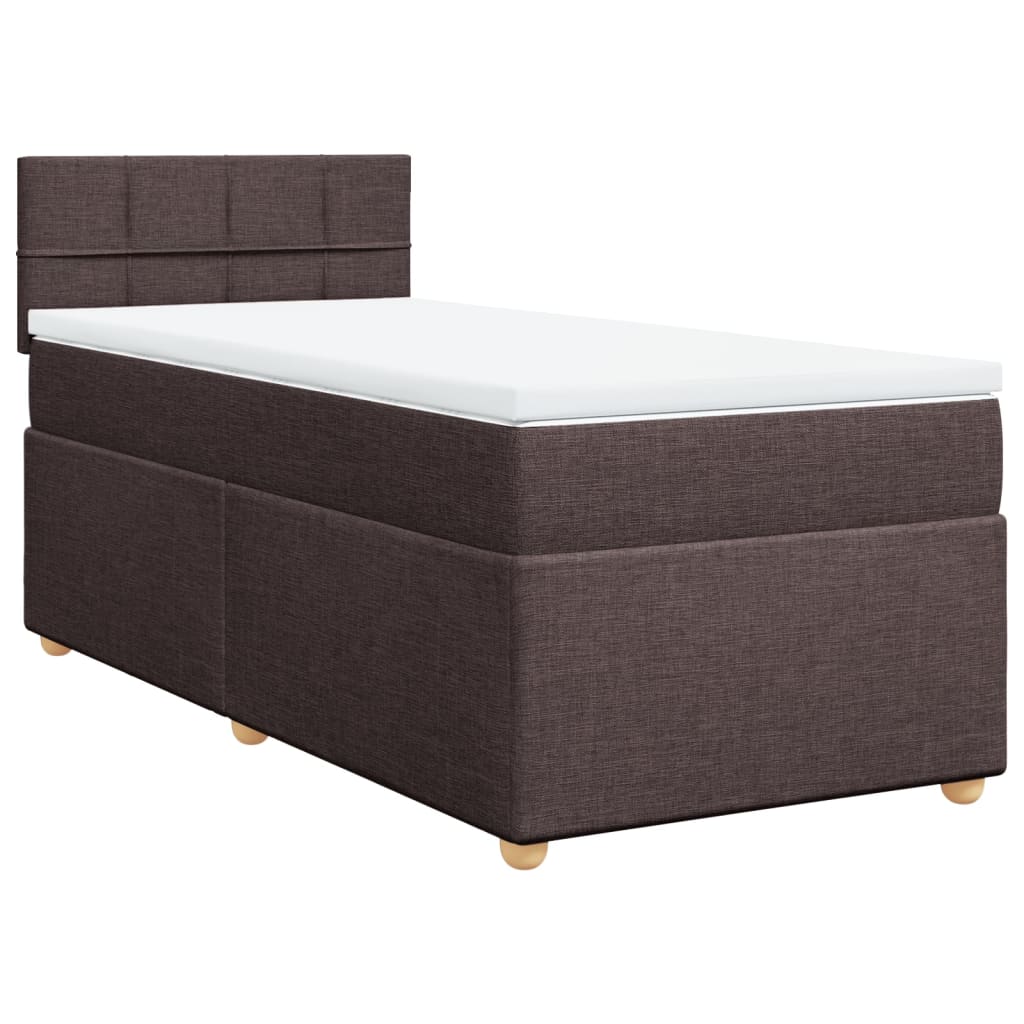 Boxspring met matras stof donkerbruin 80x200 cm is nu te koop bij PeponiXL, paradijselijk wonen!