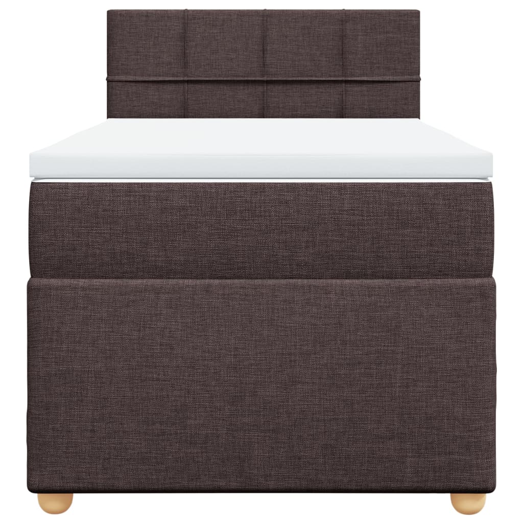 Boxspring met matras stof donkerbruin 80x200 cm is nu te koop bij PeponiXL, paradijselijk wonen!