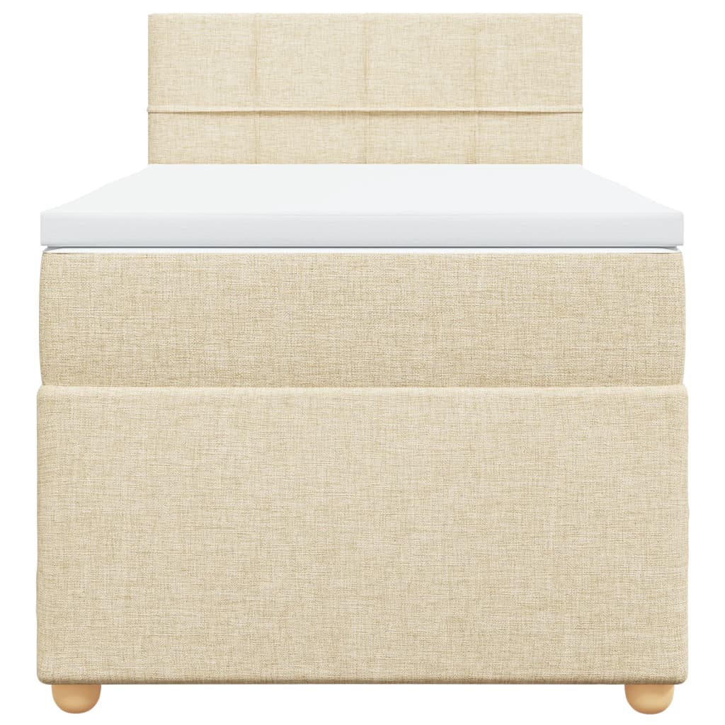 Boxspring met matras stof crèmekleurig 80x200 cm is nu te koop bij PeponiXL, paradijselijk wonen!