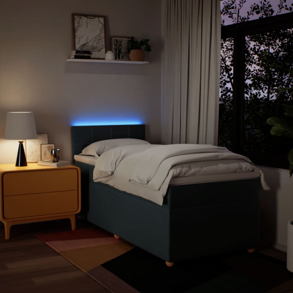 Boxspring met matras stof blauw 80x200 cm is nu te koop bij PeponiXL, paradijselijk wonen!