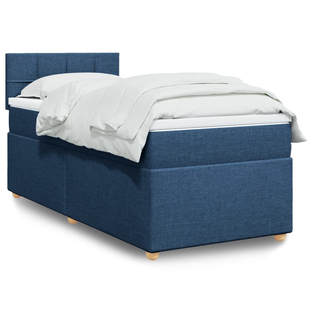 Boxspring met matras stof blauw 80x200 cm is nu te koop bij PeponiXL, paradijselijk wonen!
