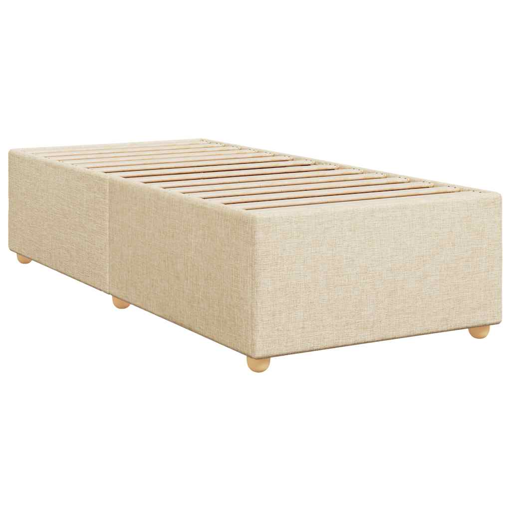 Boxspring met matras stof crèmekleurig 80x200 cm is nu te koop bij PeponiXL, paradijselijk wonen!