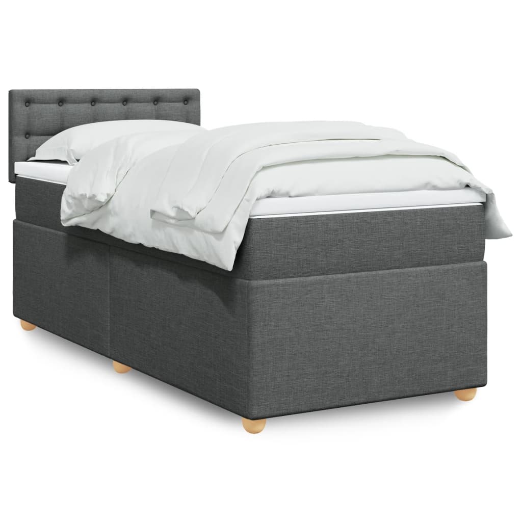 Boxspring met matras stof donkergrijs 80x200 cm is nu te koop bij PeponiXL, paradijselijk wonen!