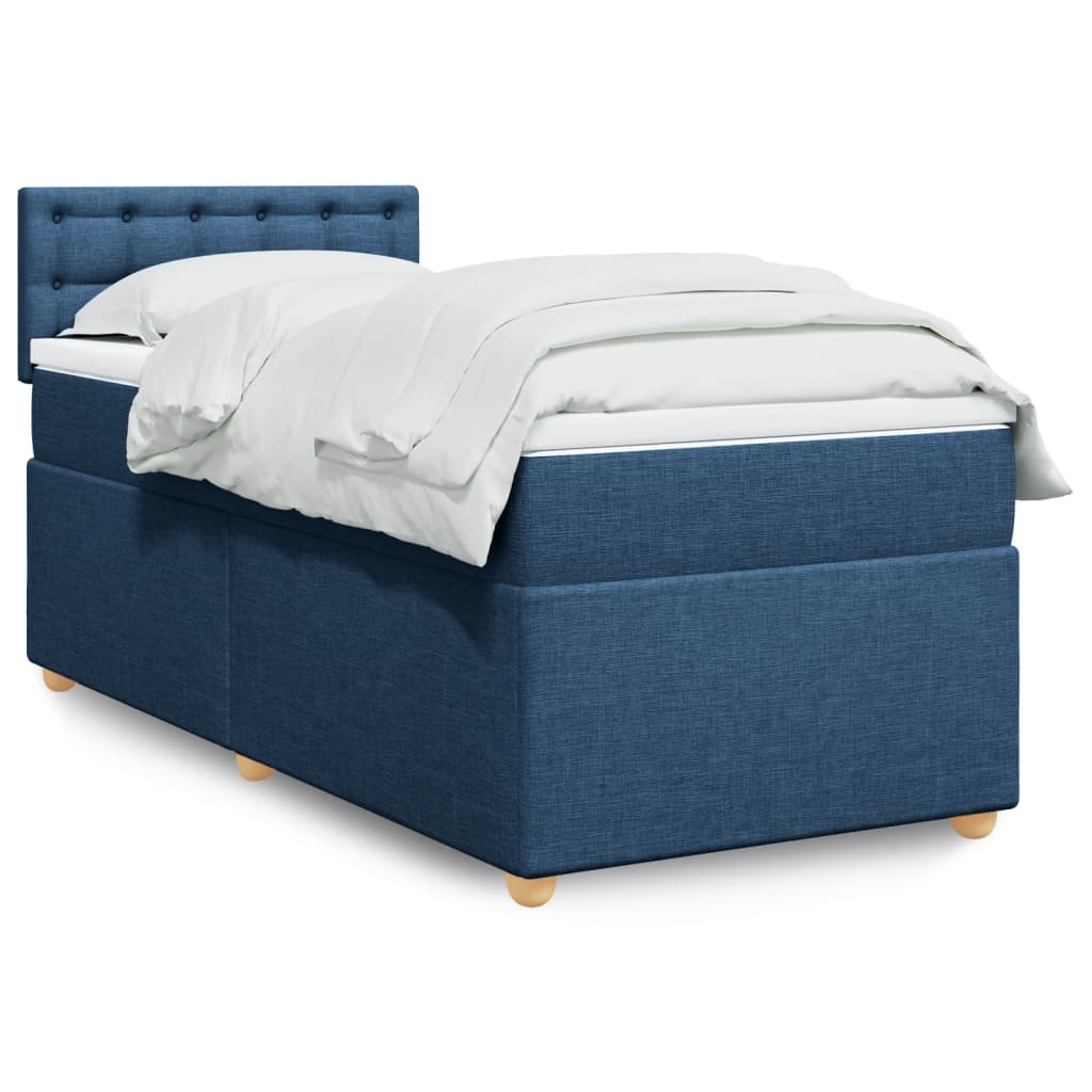 Boxspring met matras stof blauw 80x200 cm is nu te koop bij PeponiXL, paradijselijk wonen!